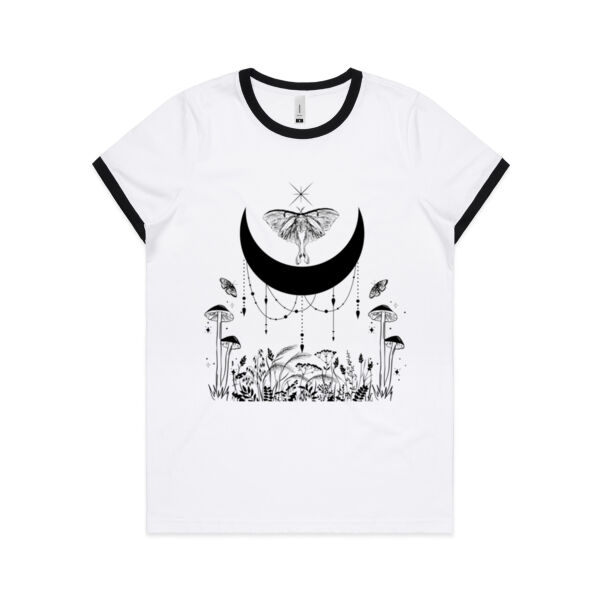 Mystical Moon - Womens AS Colour Ringer Tee 4053 Thumbnail