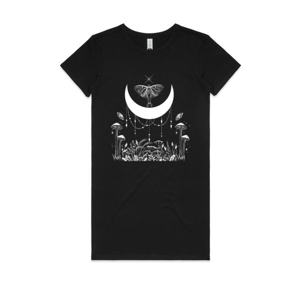 Mystical Moon women's organic cotton t shirt dress - Mika Organic S/S Dress Thumbnail